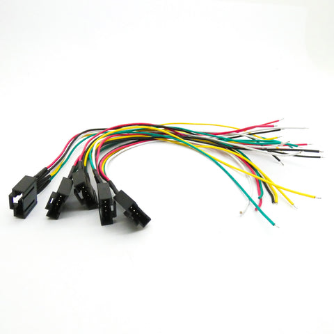 5pcs Molex 5-Pin Female Connector Cable with 23cm Wire Leads