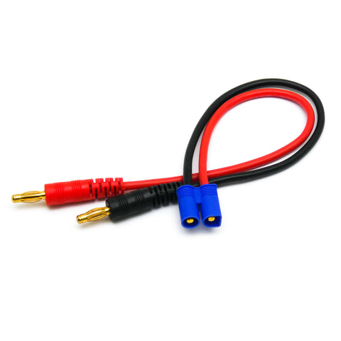 EC3 to Banana Plug Charging Adapter for LiPo Battery Packs 14AWG Silicone Wire