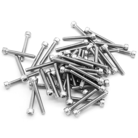50 Pack Stainless Steel Hex Head M3 3mm Screws - 5mm to 40mm Length