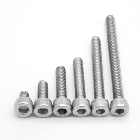 50 Pack Stainless Steel Hex Head M4 4mm Screws - 5mm to 40mm Length