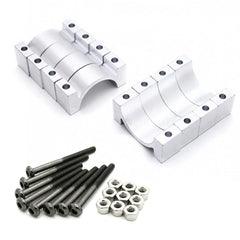 4 Sets 22mm 10mm Width CNC Aluminum Tube Clamp Mount (Silver Anodized)