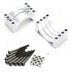 4 Sets 22mm 5mm Width CNC Aluminum Tube Clamp Mount (Silver Anodized)