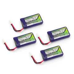 4pcs Turnigy Nano-Tech 600mAh 1S LiPo Battery Pack 3.7V 25C Losi Plug