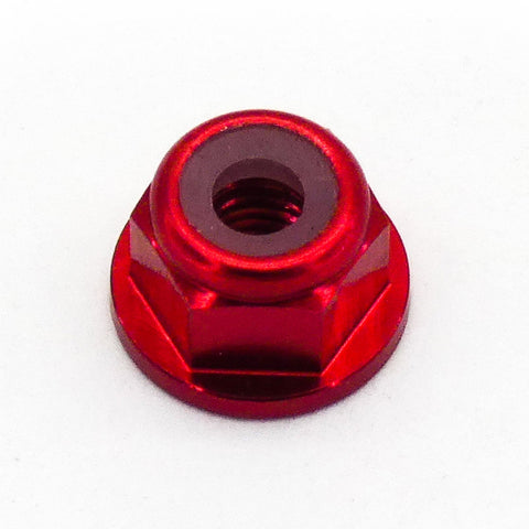 10pcs M3 Aluminum Locking Hex Nuts with Nylon Lock Insert Anodized Red