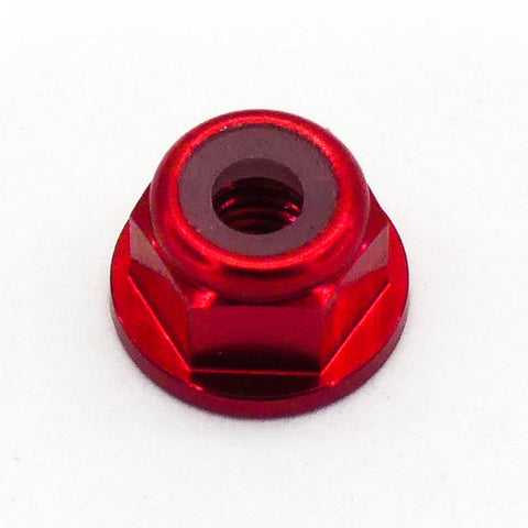 10pcs M4 Aluminum Locking Hex Nuts with Nylon Lock Insert Anodized Red