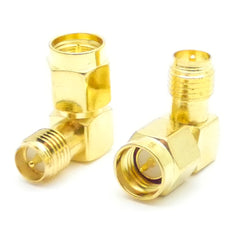 10pcs 5.8G Coaxial Adapter SMA Male to RP-SMA Female Gold Plated 90-degree