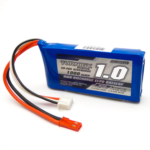 Turnigy 1000mAh 2S LiPo Battery Pack 7.4V 20C 30C JST Connector Plug