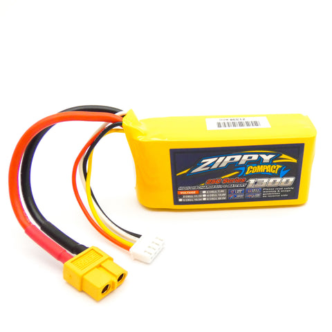 Zippy Compact 1300mAh 3S 11.1V 25C 35C LiPo Battery (XT60 Connector)